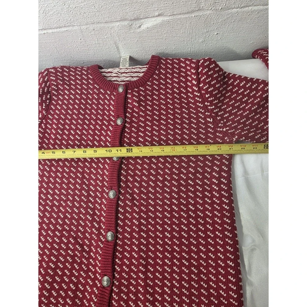 LL Bean Birdseye Cotton‎ Wool Knit Sweater Jacket Nordic Pewter Buttons Womens L